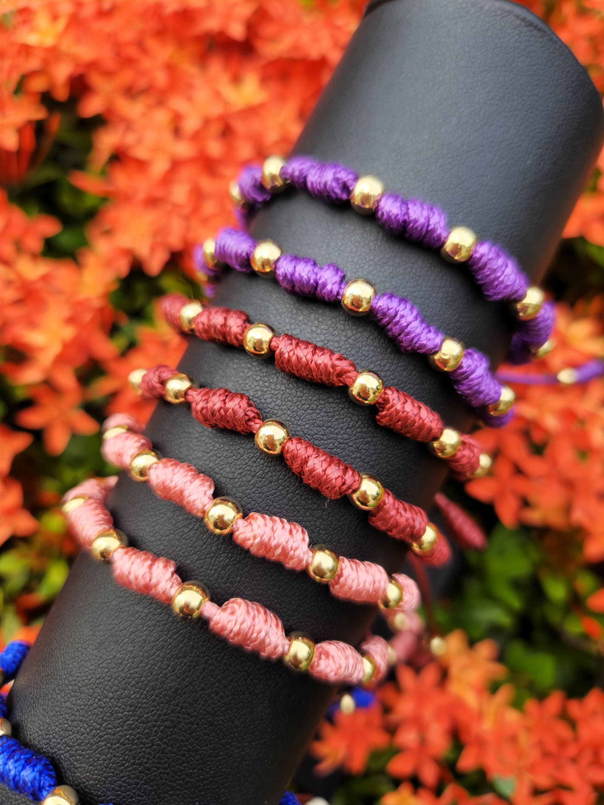 PULSERA 7 NUDOS PIEL DE SERPIENTE CON BALIN