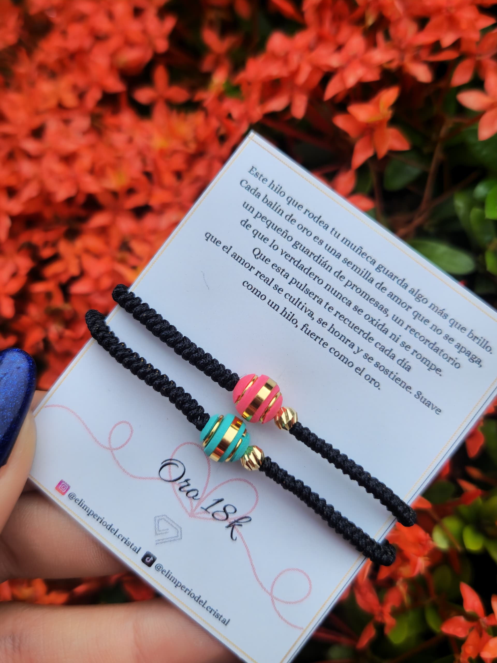 PULSERA DE BALINES DE ORO 18K ( PAR )