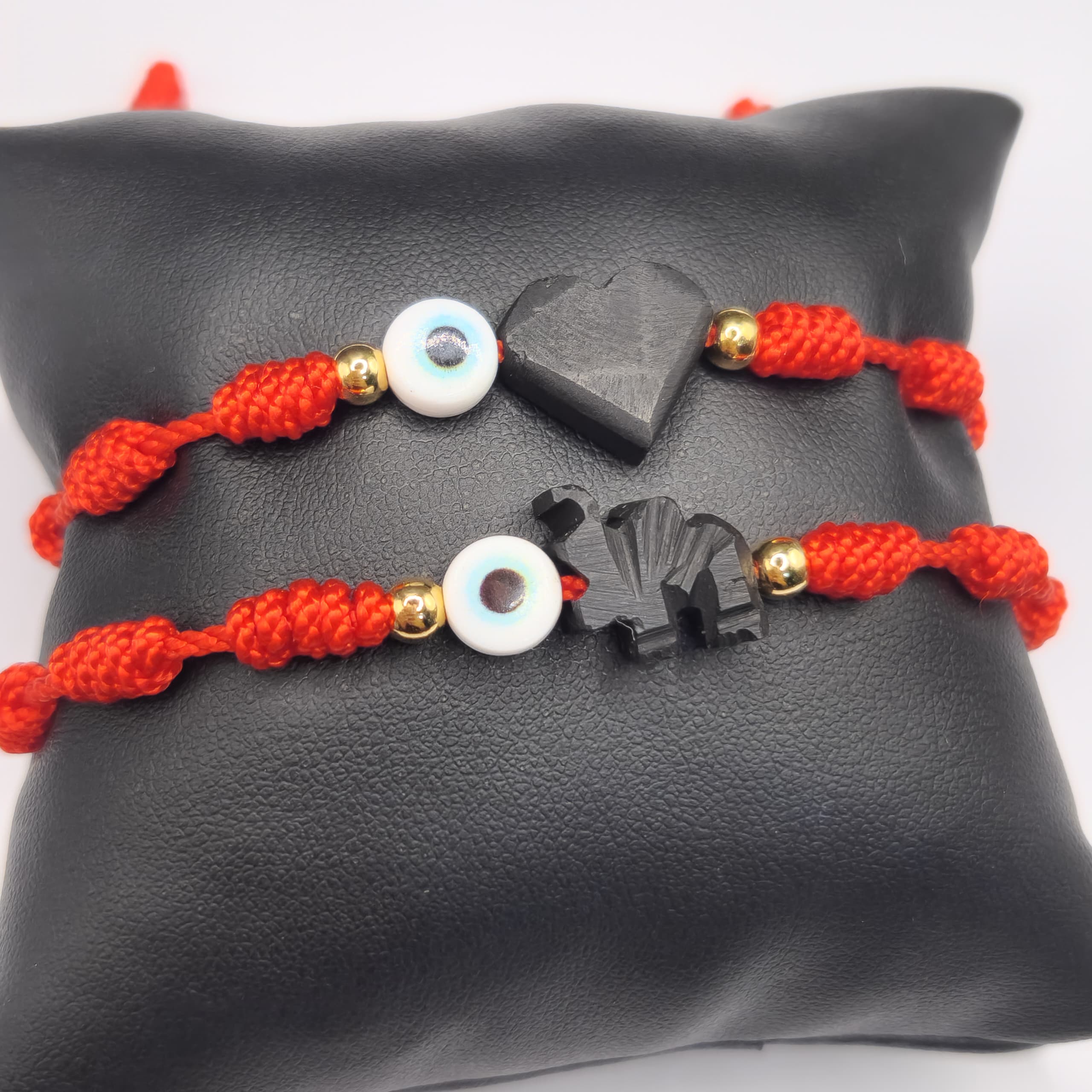 PULSERA 7 NUDOS CON AZABACHE Y OJO TURCO