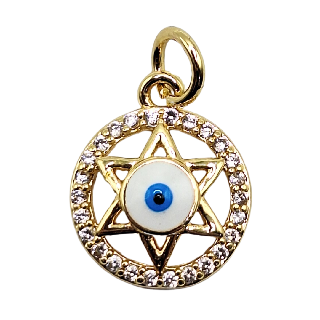 DIJE DE CIRCON ESTRELLA CON OJO TURCO