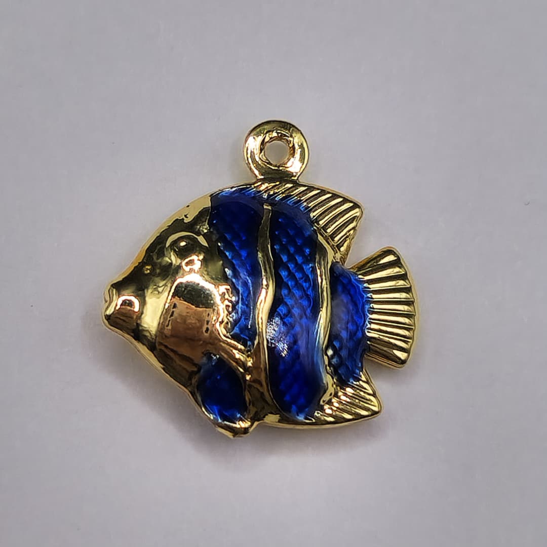 ORO CHINO DIJE PESCADO AZUL