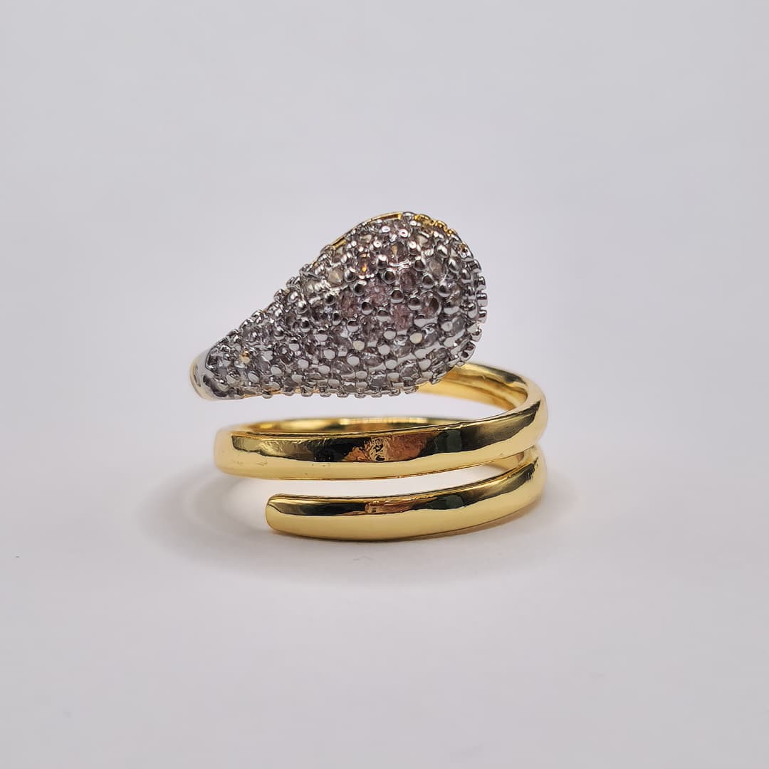 ANILLO DOBLE CON GOTA DE CIRCON