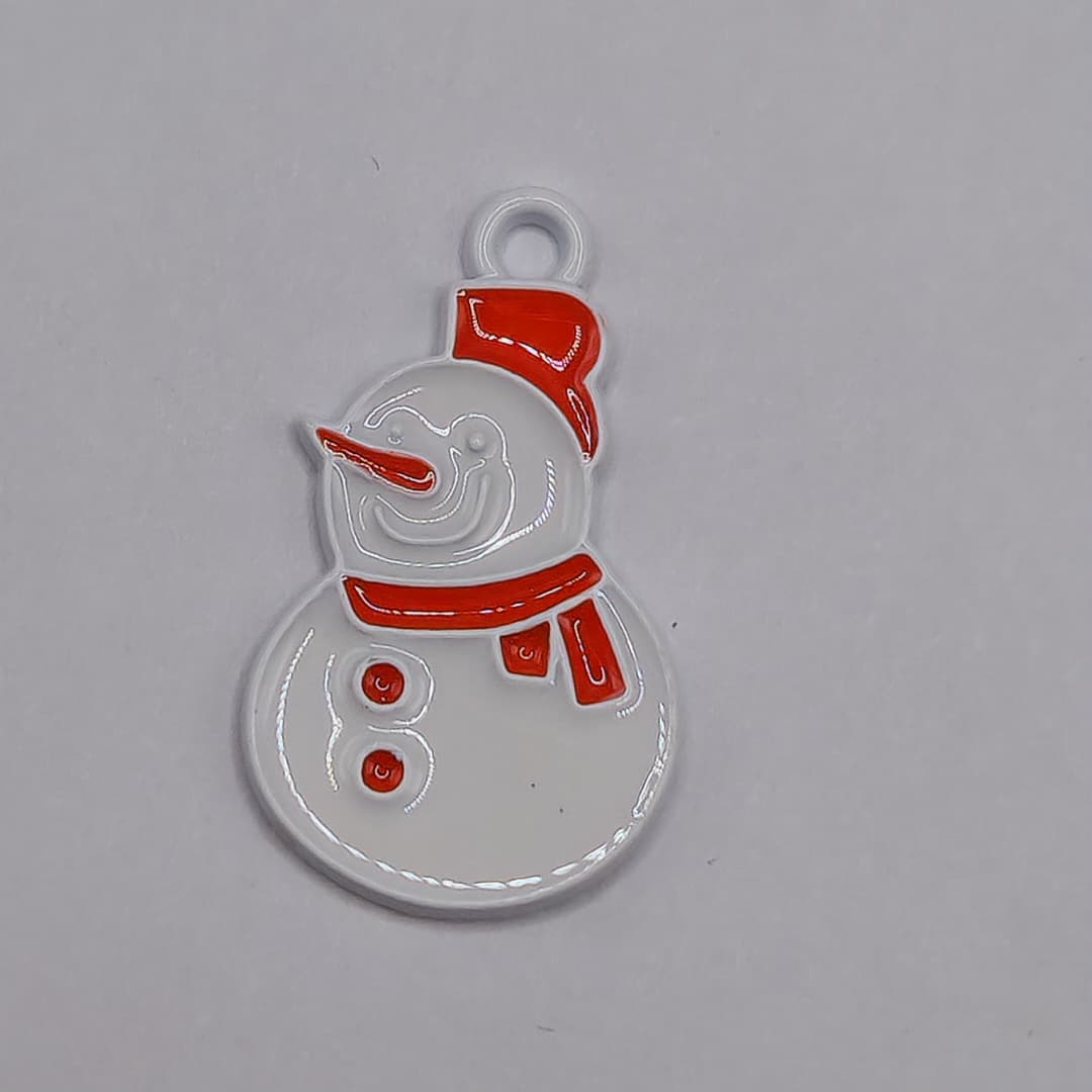 DIJE DE NAVIDAD MUÑECO DE NIEVE CON BUFANDA ROJA