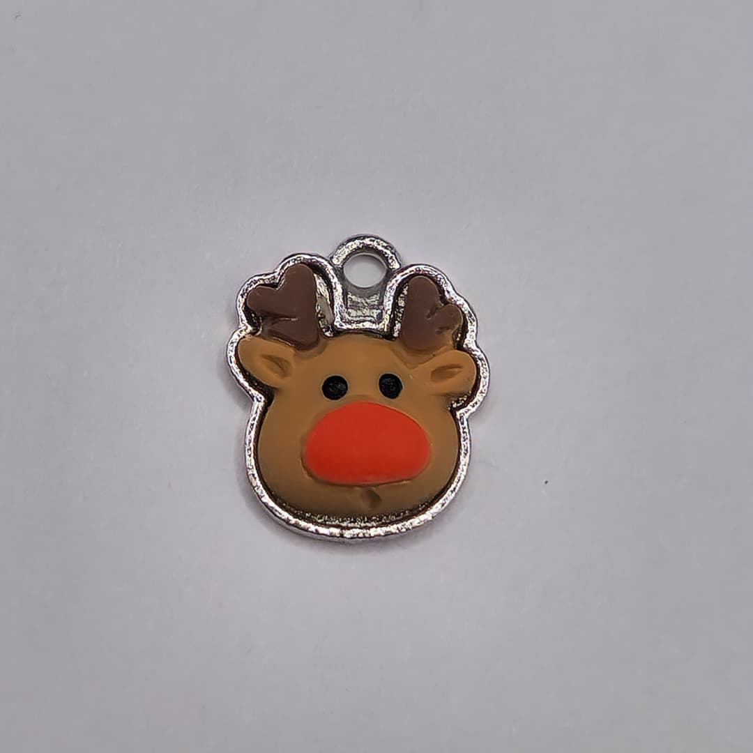 DIJE DE NAVIDAD RENO CON NARIZ ROJA