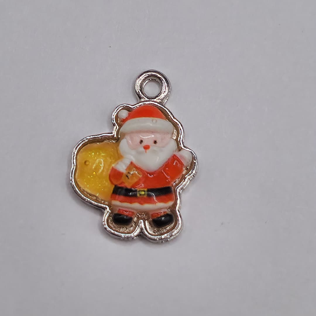 DIJE DE NAVIDAD SANTA CON SACO