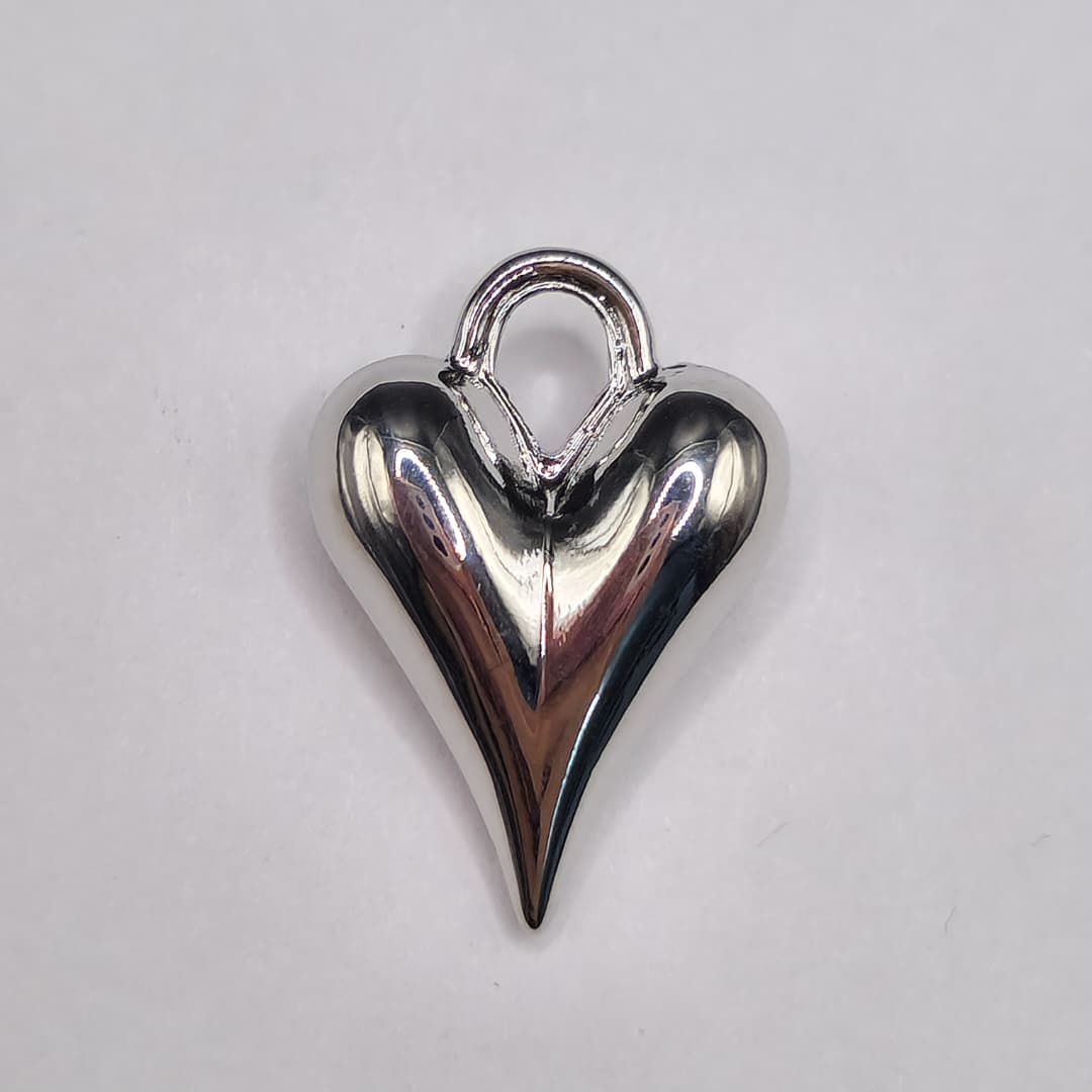 ORO CHINO DIJE CORAZON SILVER 16MM