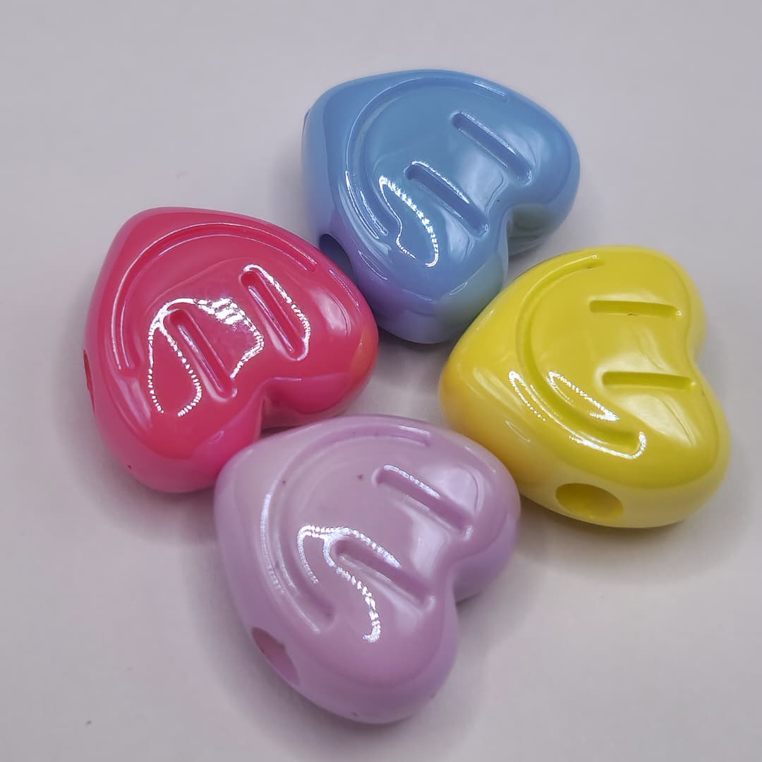 BOLSA 4 UND CORAZON DE COLORES CON CARITA FELIZ