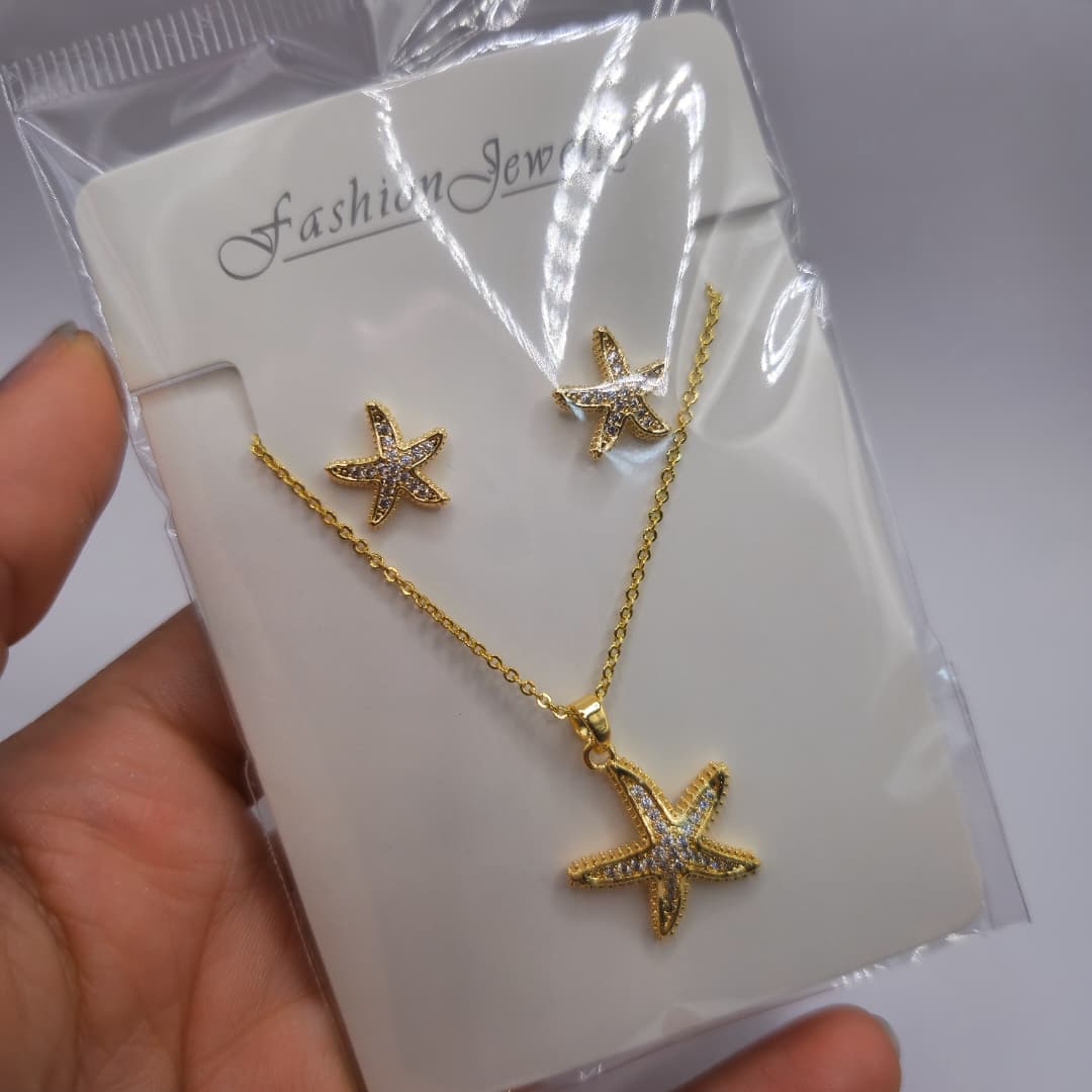 SET DE ZARCILLO Y COLLAR DE ESTRELLA DE MAR