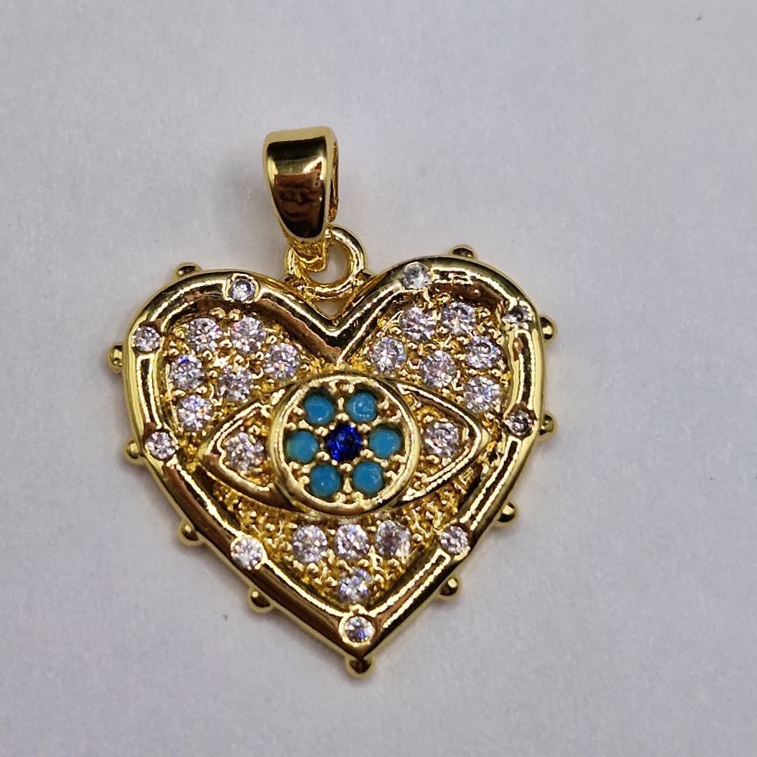CIRCON DIJE CORAZON CON PUNTO TURQUESA