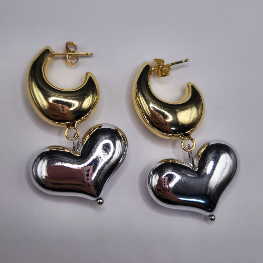 ZARCILLO CANGONGAS CON CORAZON PLATEADO