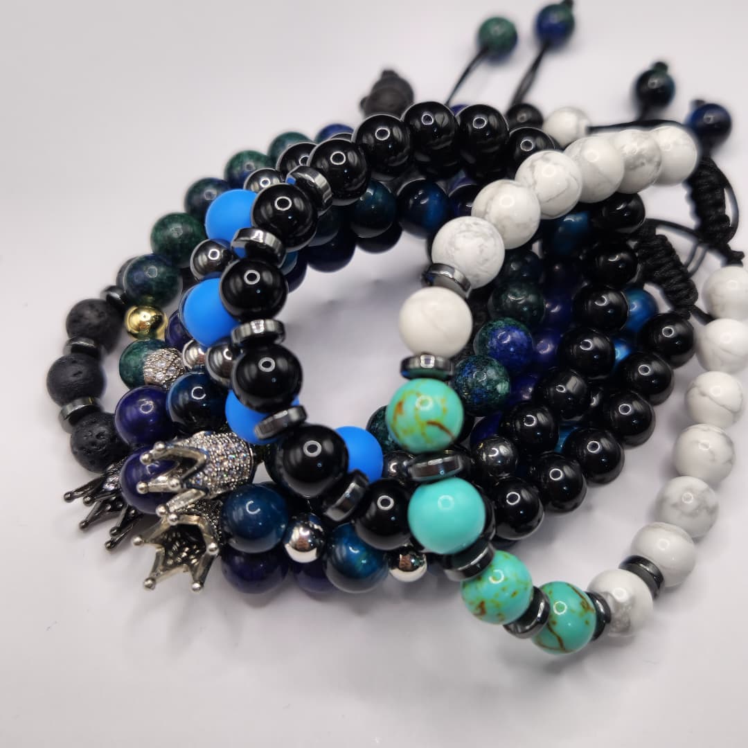 PULSERAS DE CABALLERO DE PIEDRAS