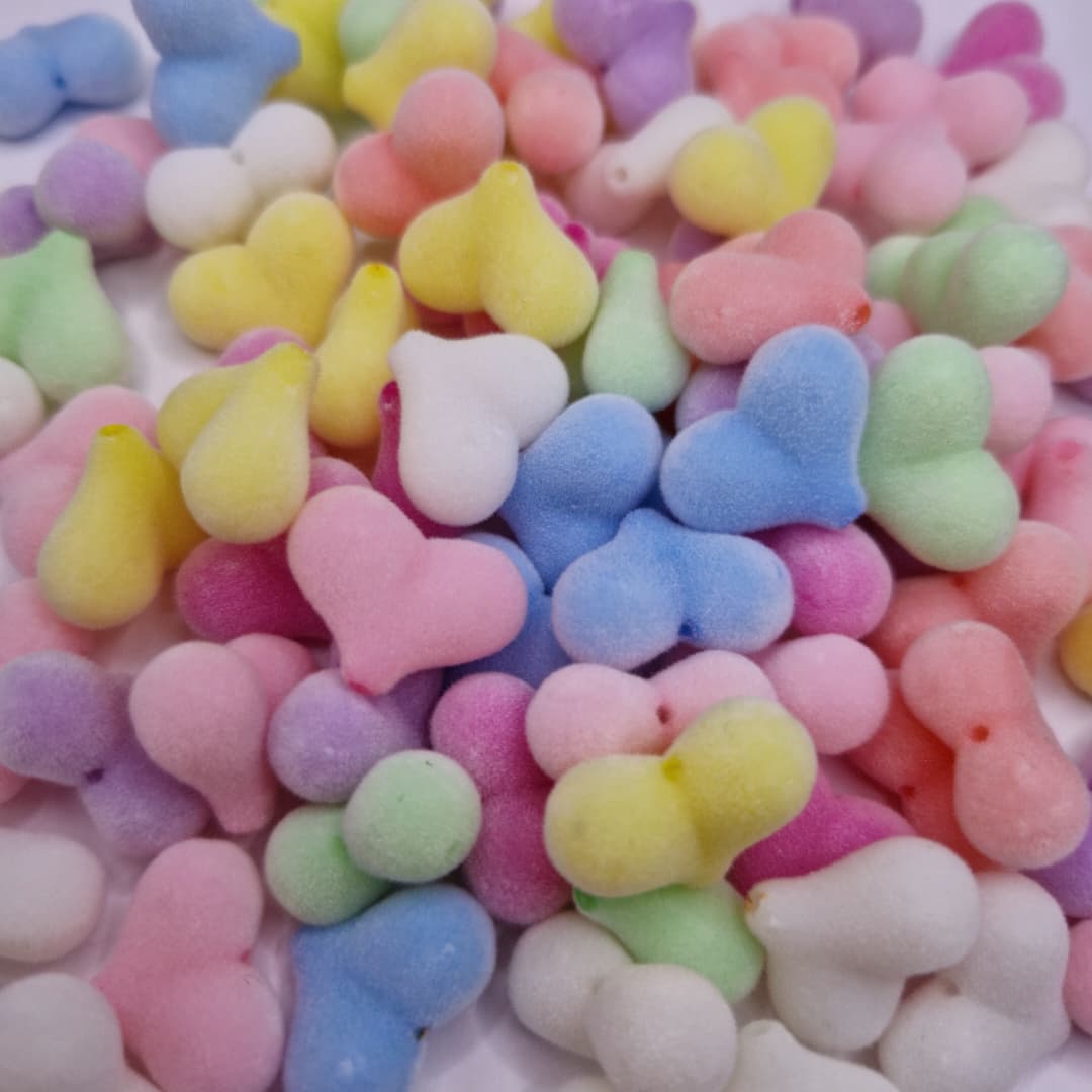 BOLSA 5 UND CORAZON TERCIOPELADO DE COLORES