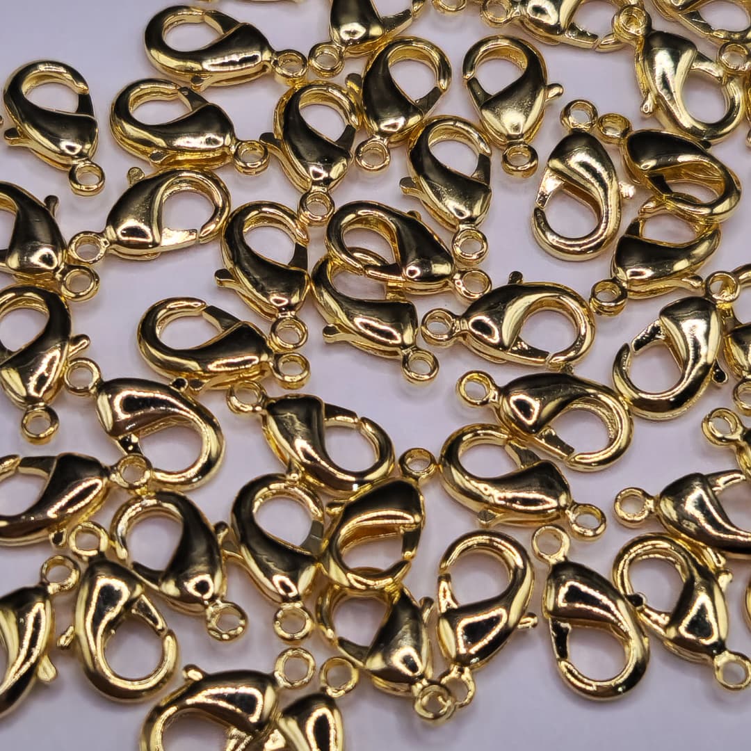 ORO CHINO BROCHE PICO DE LORO DORADO 12MM