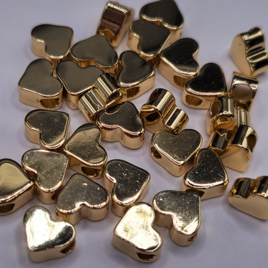 ORO CHINO PASADOR CORAZON DORADO 7X6MM