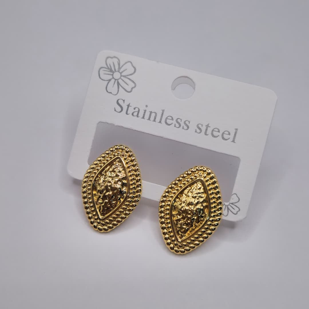 ZARCILLO DORADO OVALO CON TEXTURA