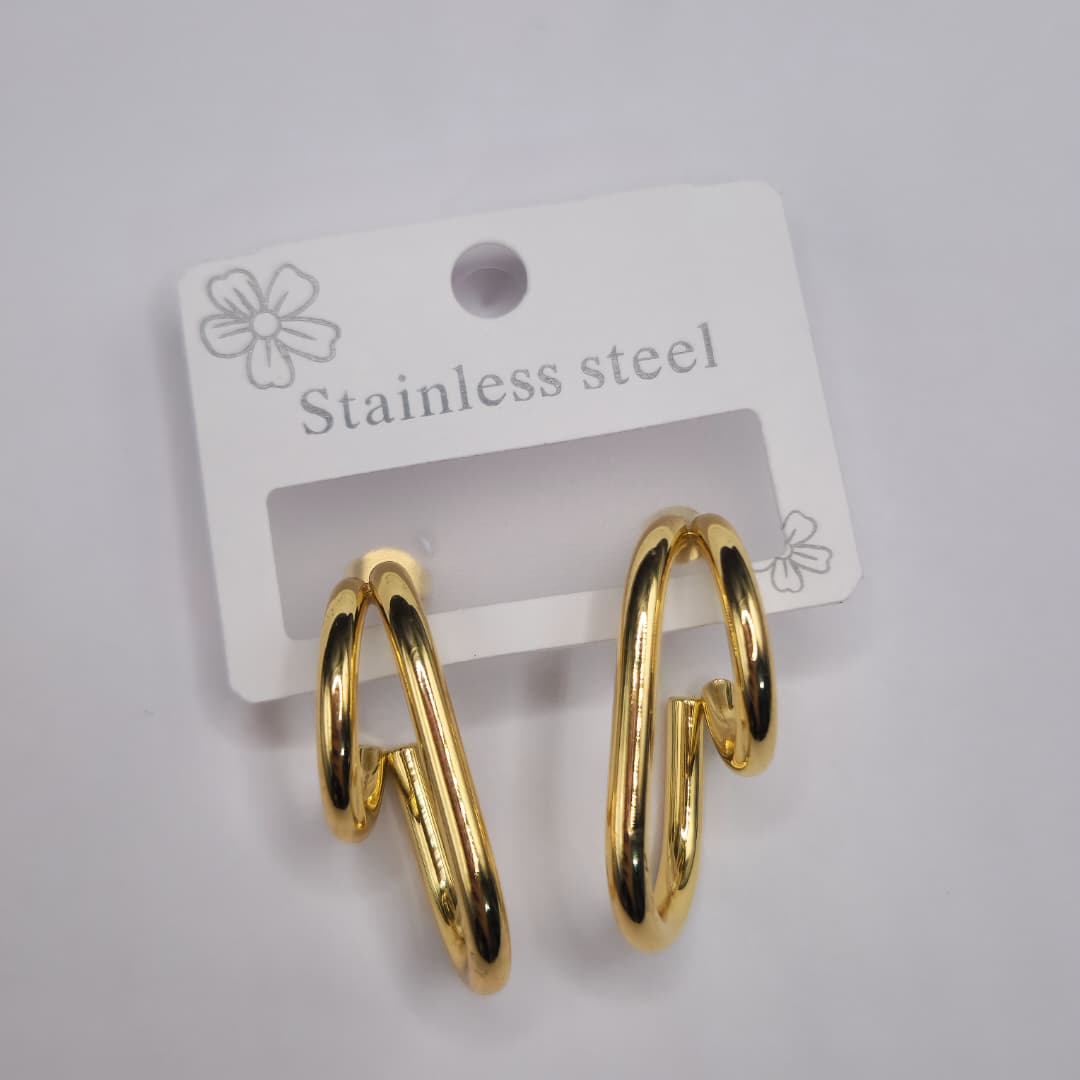 ZARCILLO DORADO CON RECTANGULO Y CIRCULO