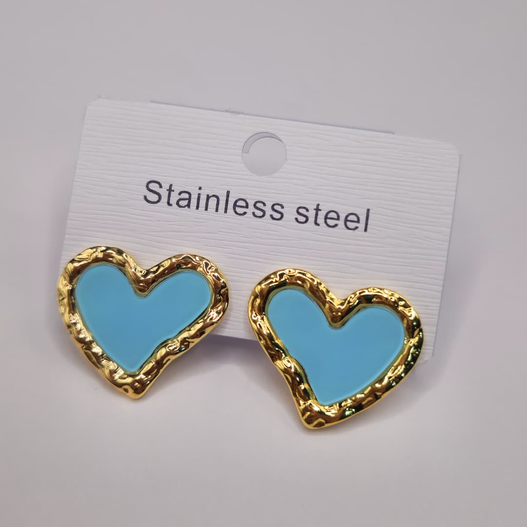 ZARCILLO DORADO CORAZON AZUL
