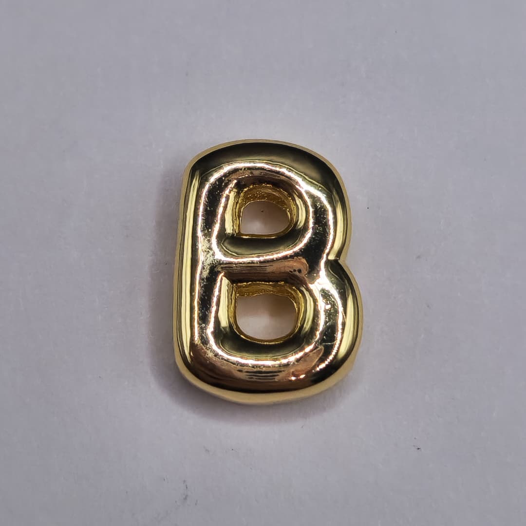 ORO CHINO PASADOR LETRA B 12X16MM