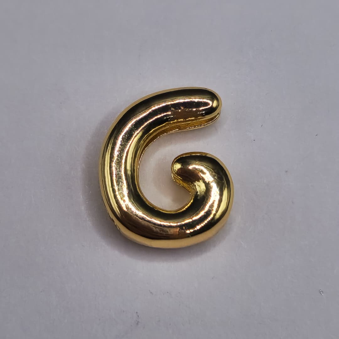 ORO CHINO PASADOR LETRA G 12X16MM