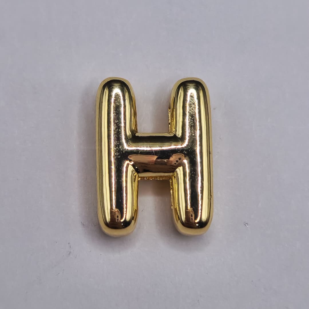 ORO CHINO PASADOR LETRA H 12X16MM