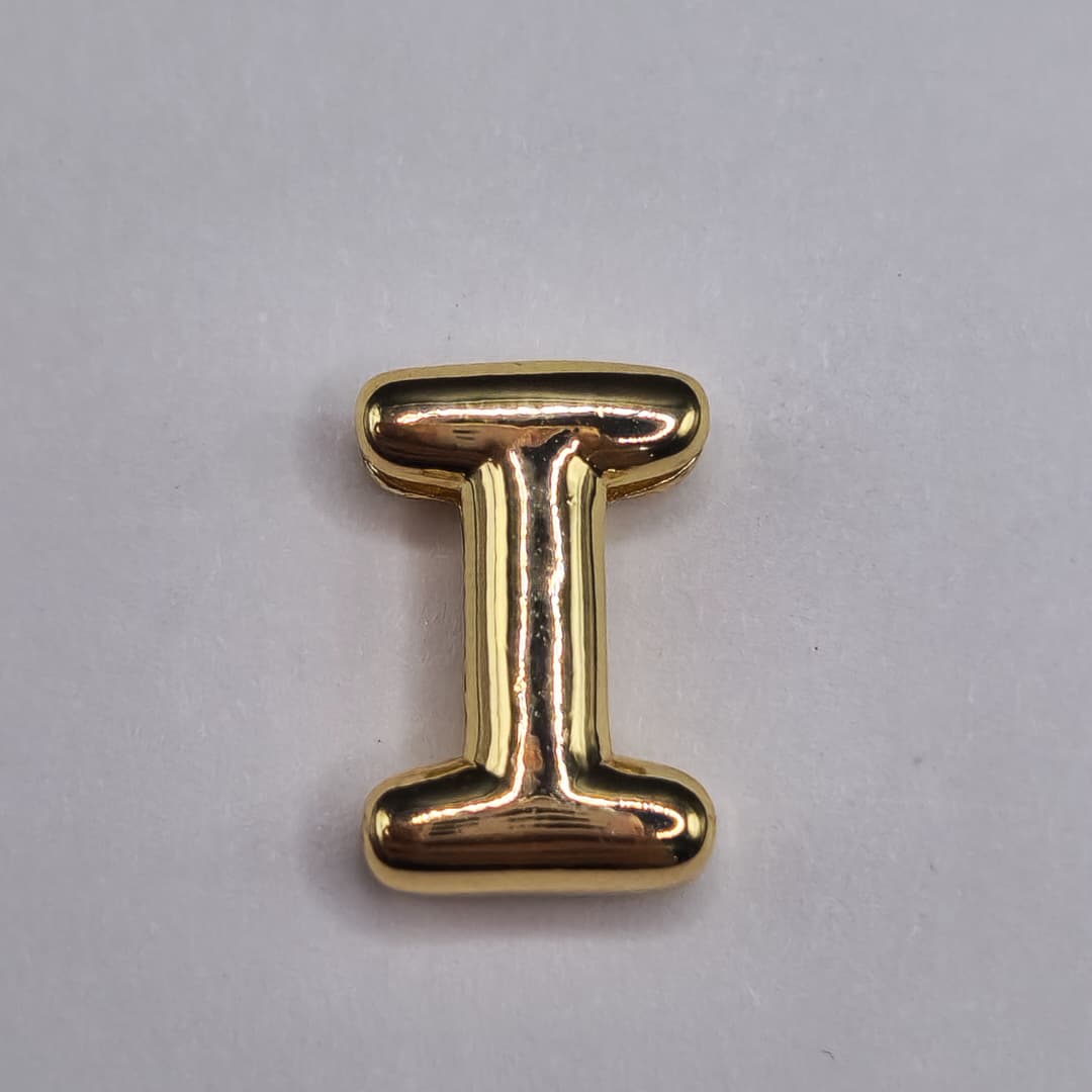 ORO CHINO PASADOR LETRA I 12X16MM