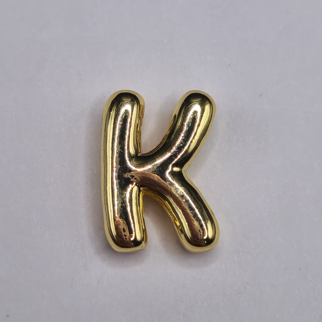 ORO CHINO PASADOR LETRA K 12X16MM