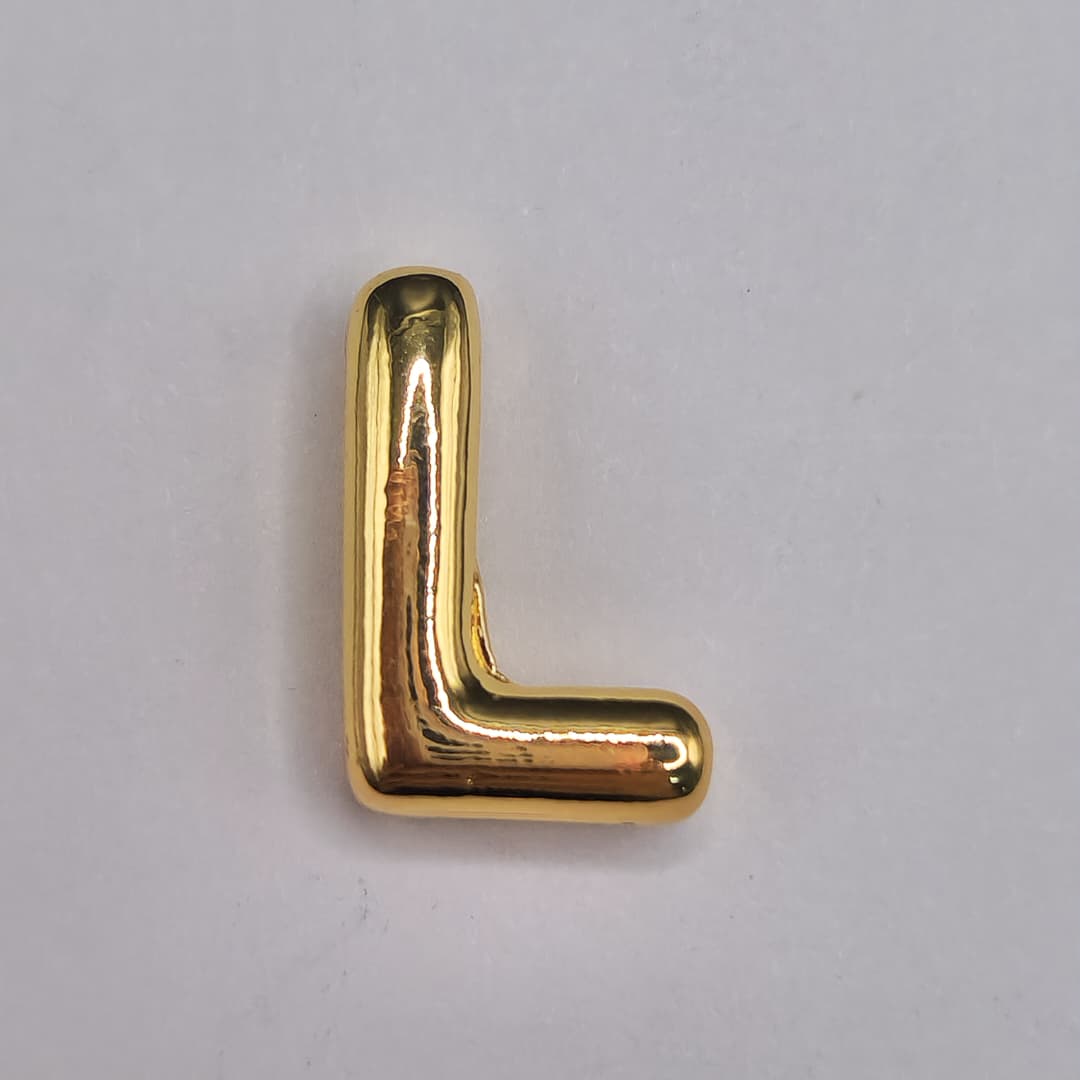 ORO CHINO PASADOR LETRA L 12X16MM