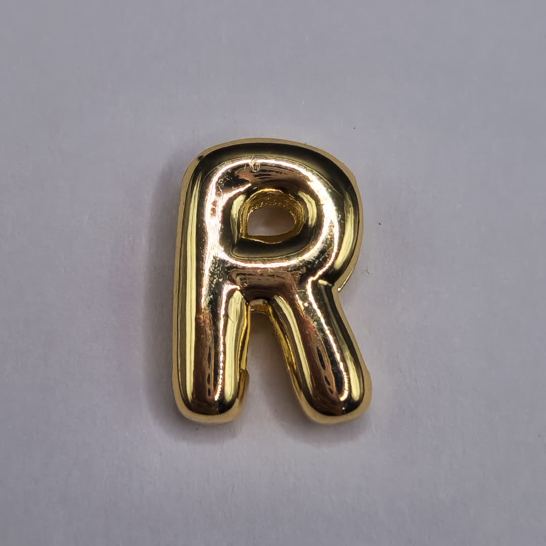 ORO CHINO PASADOR LETRA R 12X16MM