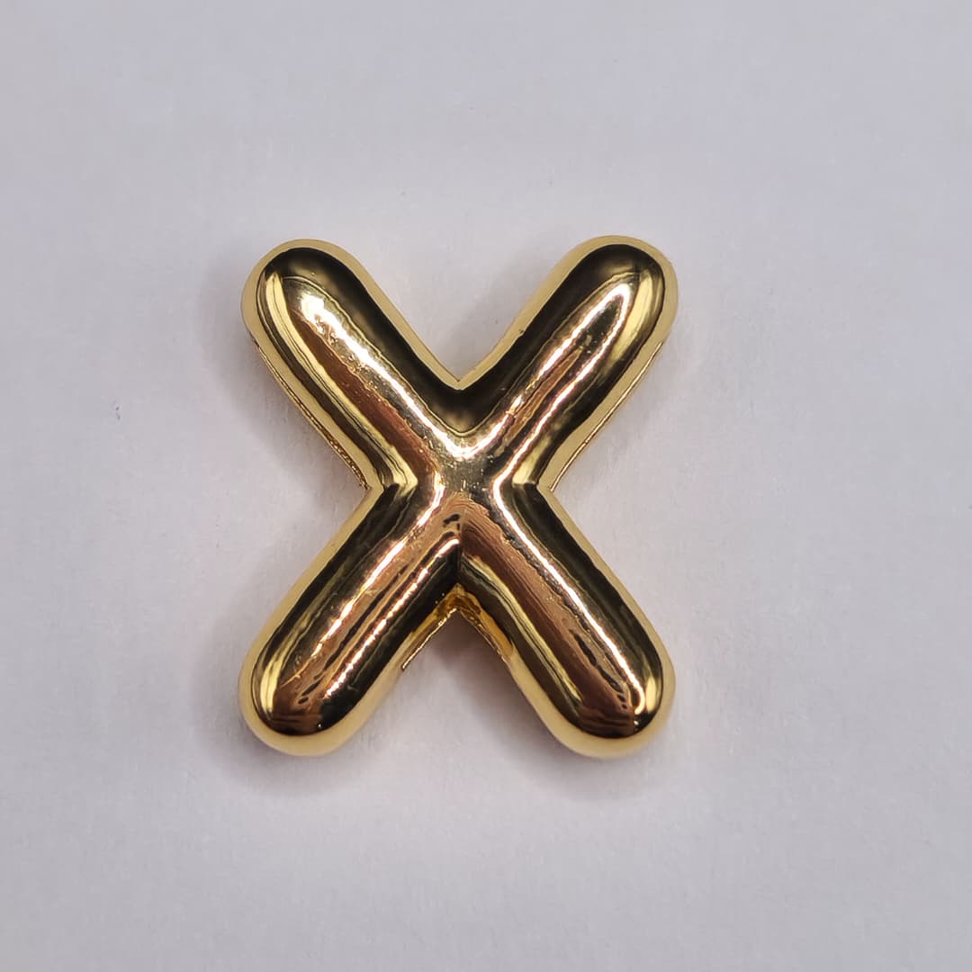 ORO CHINO PASADOR LETRA X 12X16MM