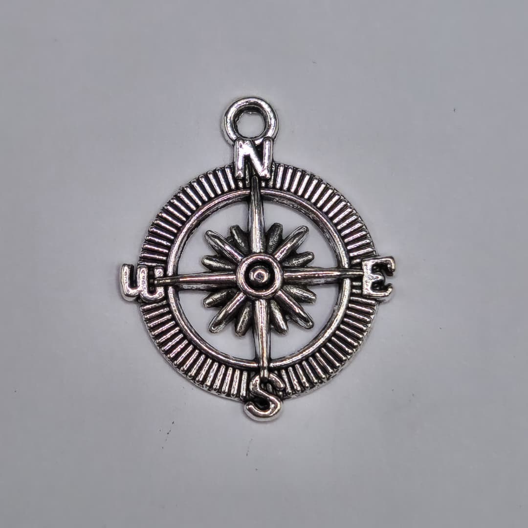 SILVER DIJE DE BRUJULA 24X29MM