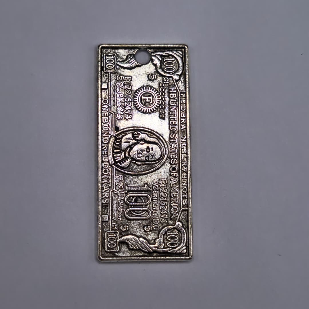 SILVER DIJE DE BILLETE DE 100$ 18X42MM