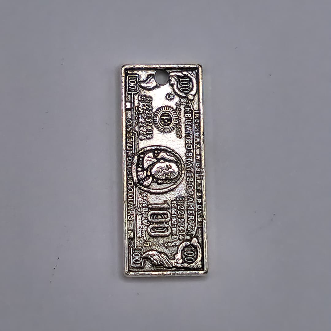 SILVER DIJE DE BILLETE DE 100$ 8X21