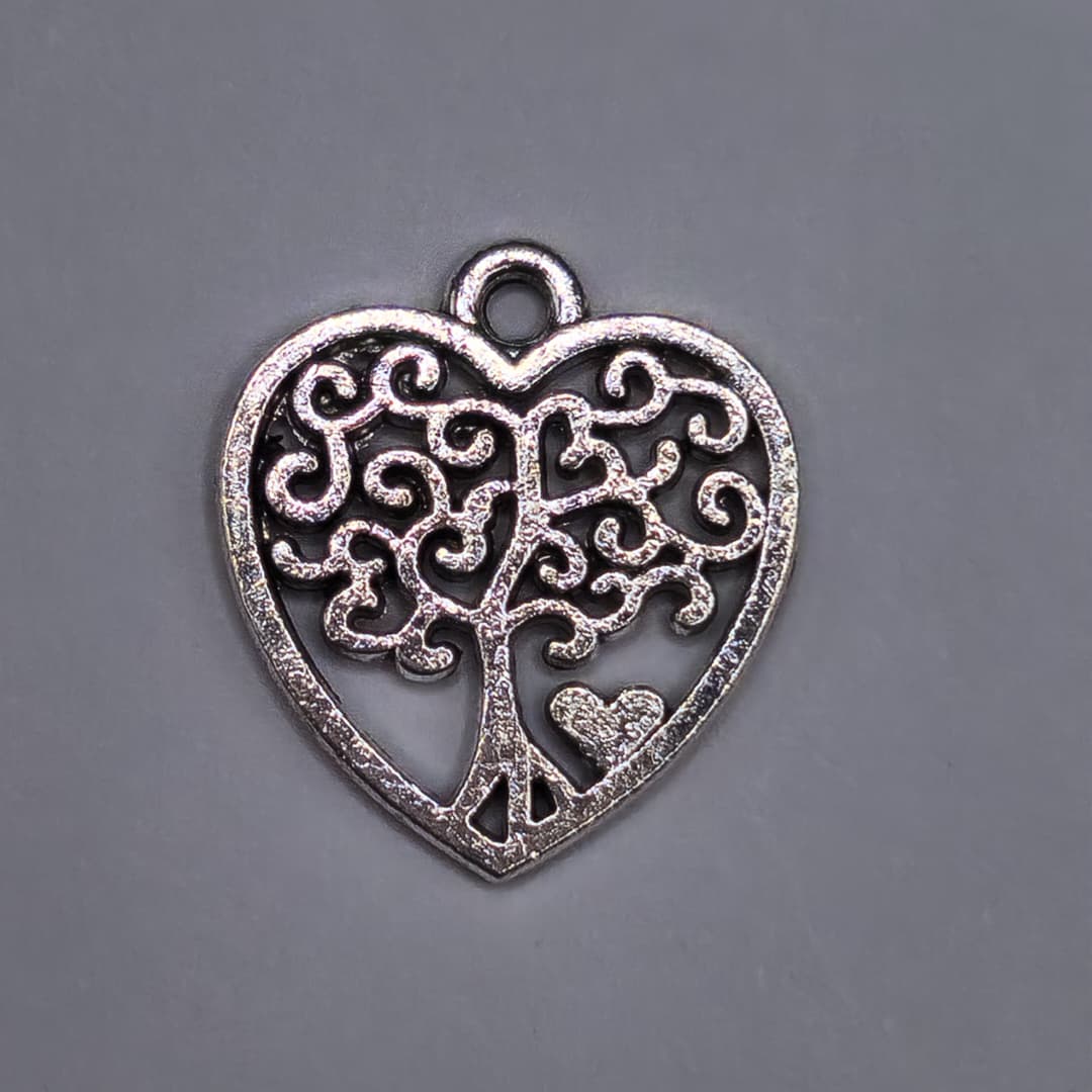 SILVER DIJE DE CORAZON CON ARBOL 17X18MM