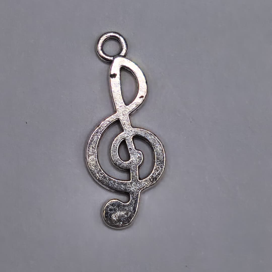 SILVER DIJE DE NOTA MUSICAL 8X20MM