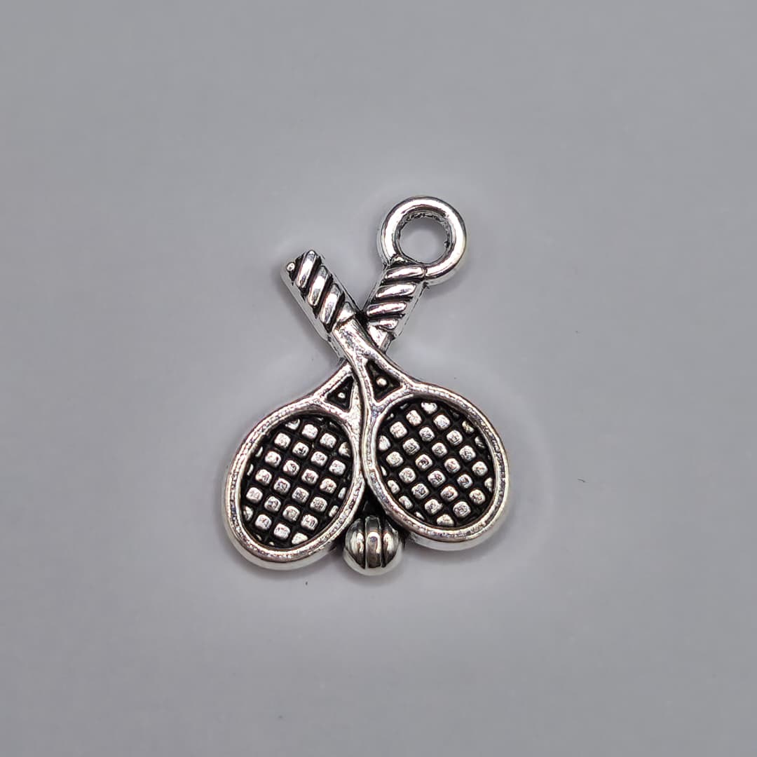 SILVER DIJE DE RAQUETA DE TENIS 14X19MM