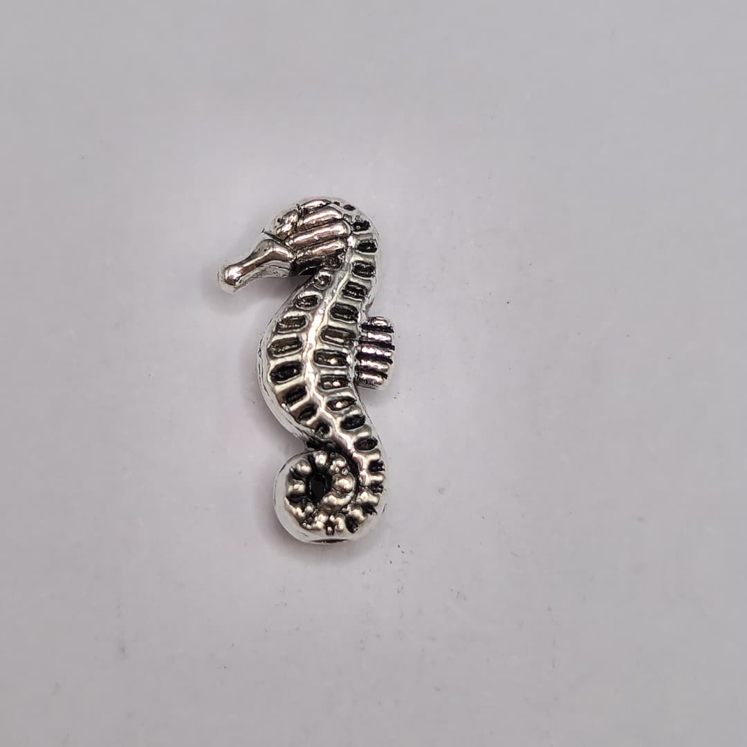 SILVER PASADOR DE CABALLITO DE MAR MINI 9X13MM