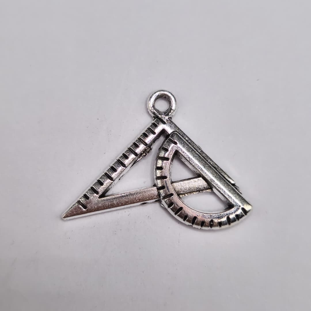 SILVER DIJE DE JUEGO DE REGLAS 20X21MM