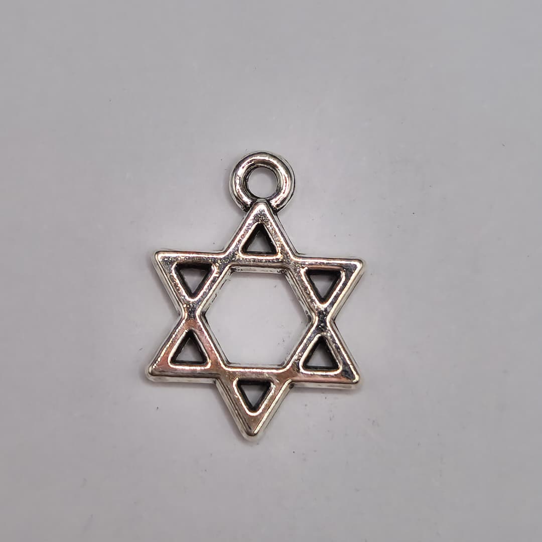 SILVER DIJE DE ESTRELLA 6 PUNTAS 18X22MM