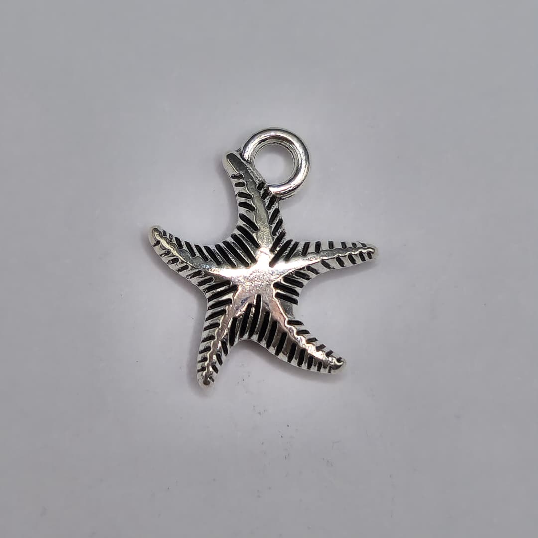 SILVER DIJE DE ESTRELLA DE MAR 14X17MM