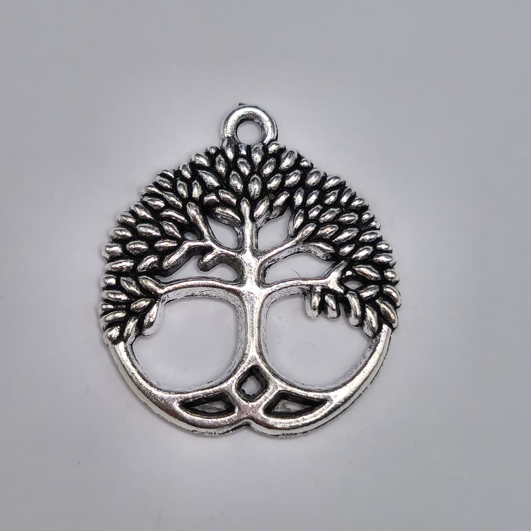 SILVER DIJE DE ARBOL EN CIRCULO 23X26MM