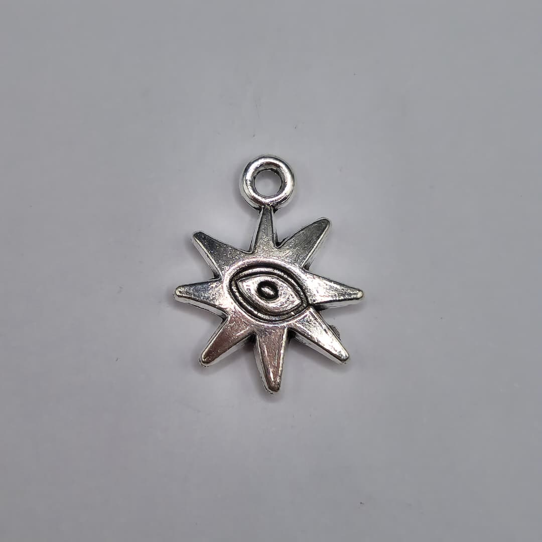SILVER DIJE DE ESTRELLA CON OJO 15X19MM