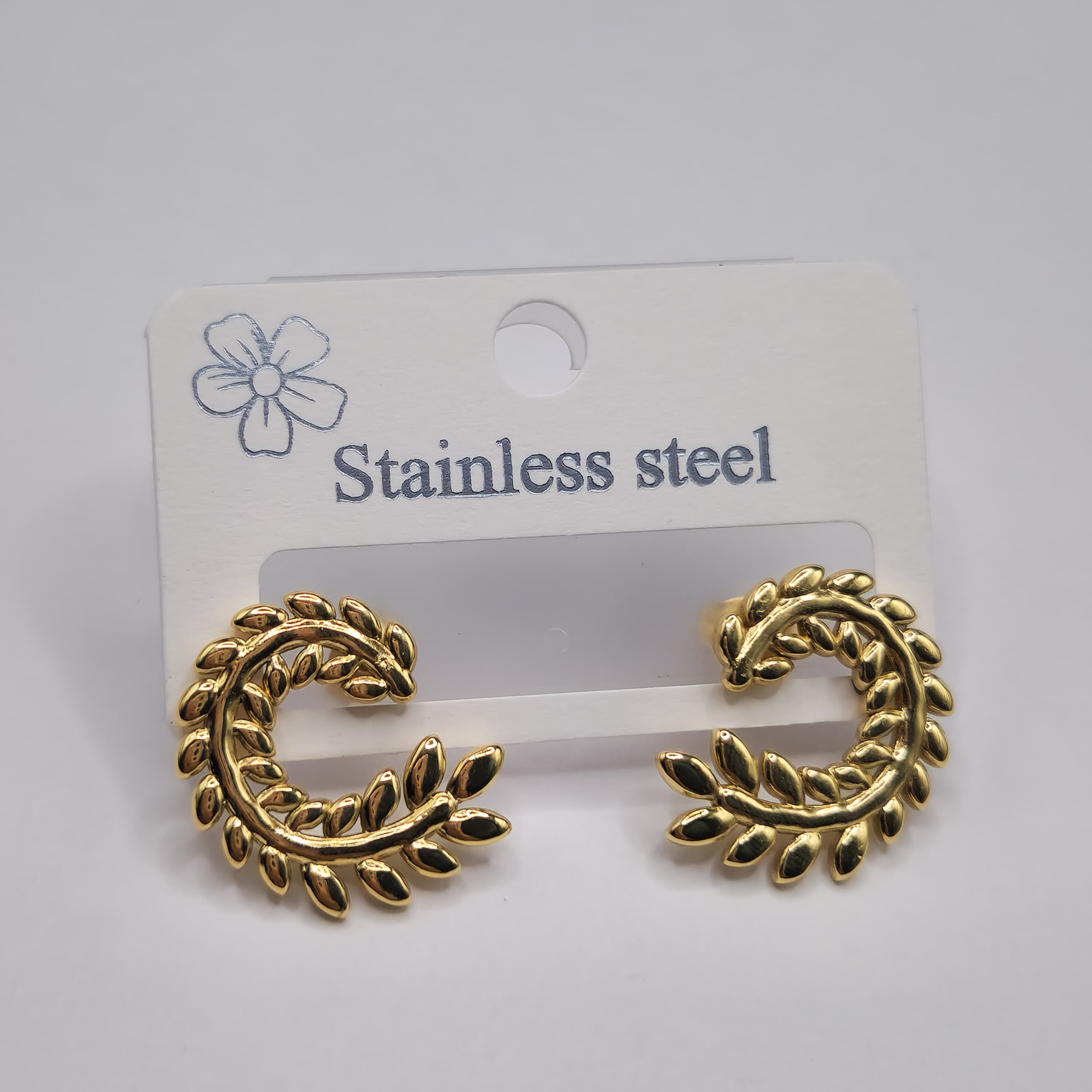 ZARCILLOS ESPIRAL CON HOJAS