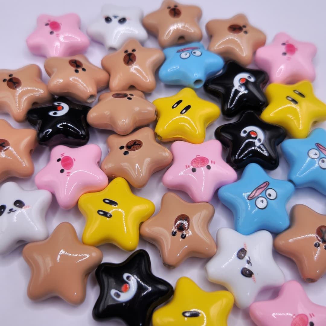 BOLSA 4 UND ESTRELLA DE COLORES CON CARITAS