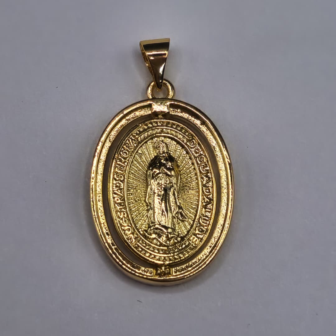 CIRCON MEDALLA OVALADA VIRGEN DE GUADALUPE DORADO
