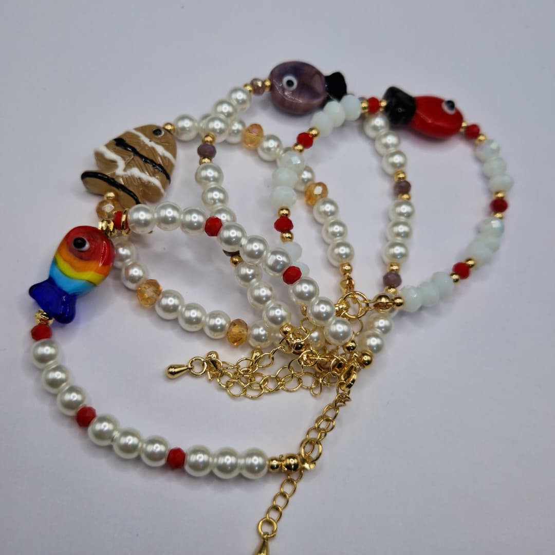PULSERA CON PECES DE MURANO