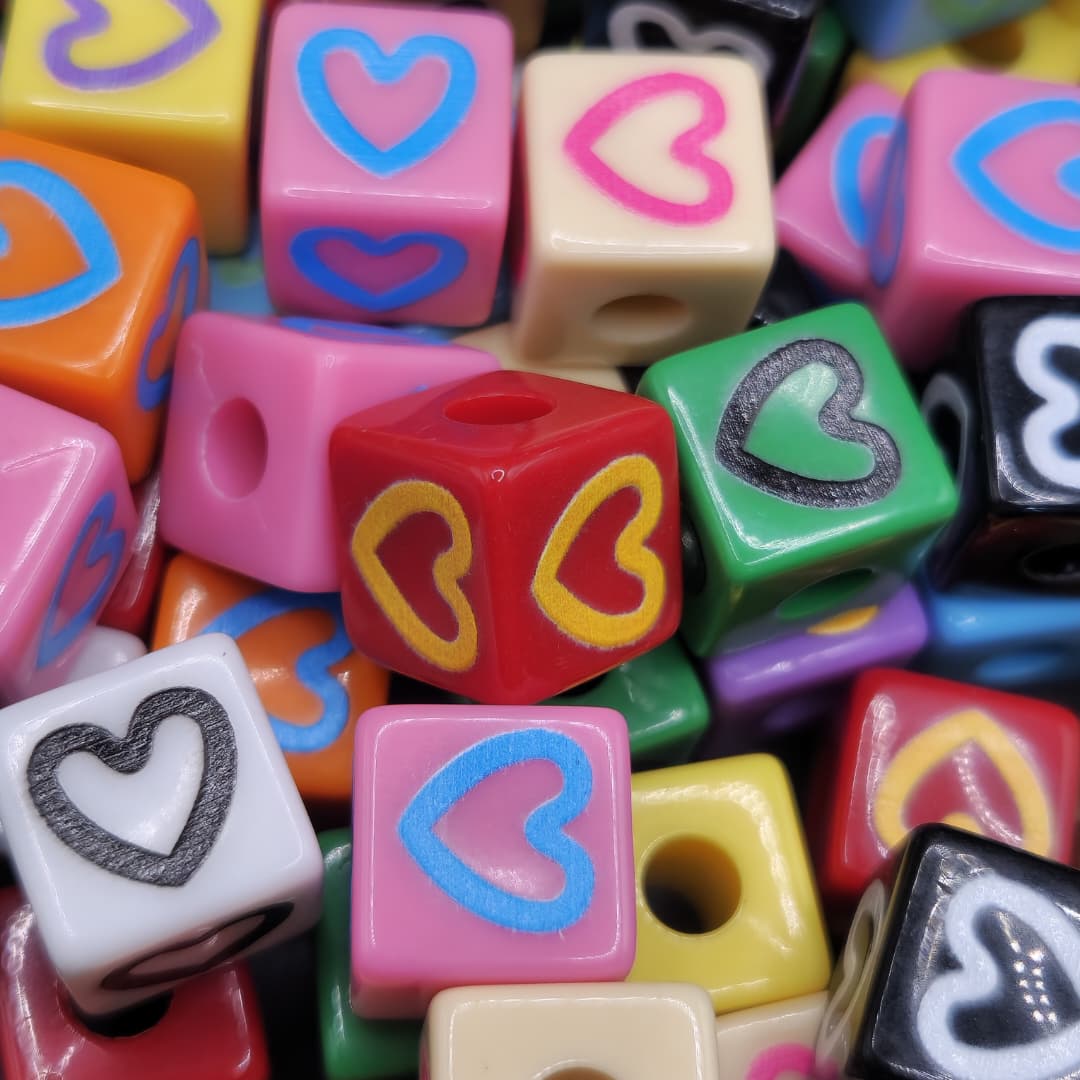 BOLSA 2 UND PASADORES CUBO DE CORAZON DE COLORES