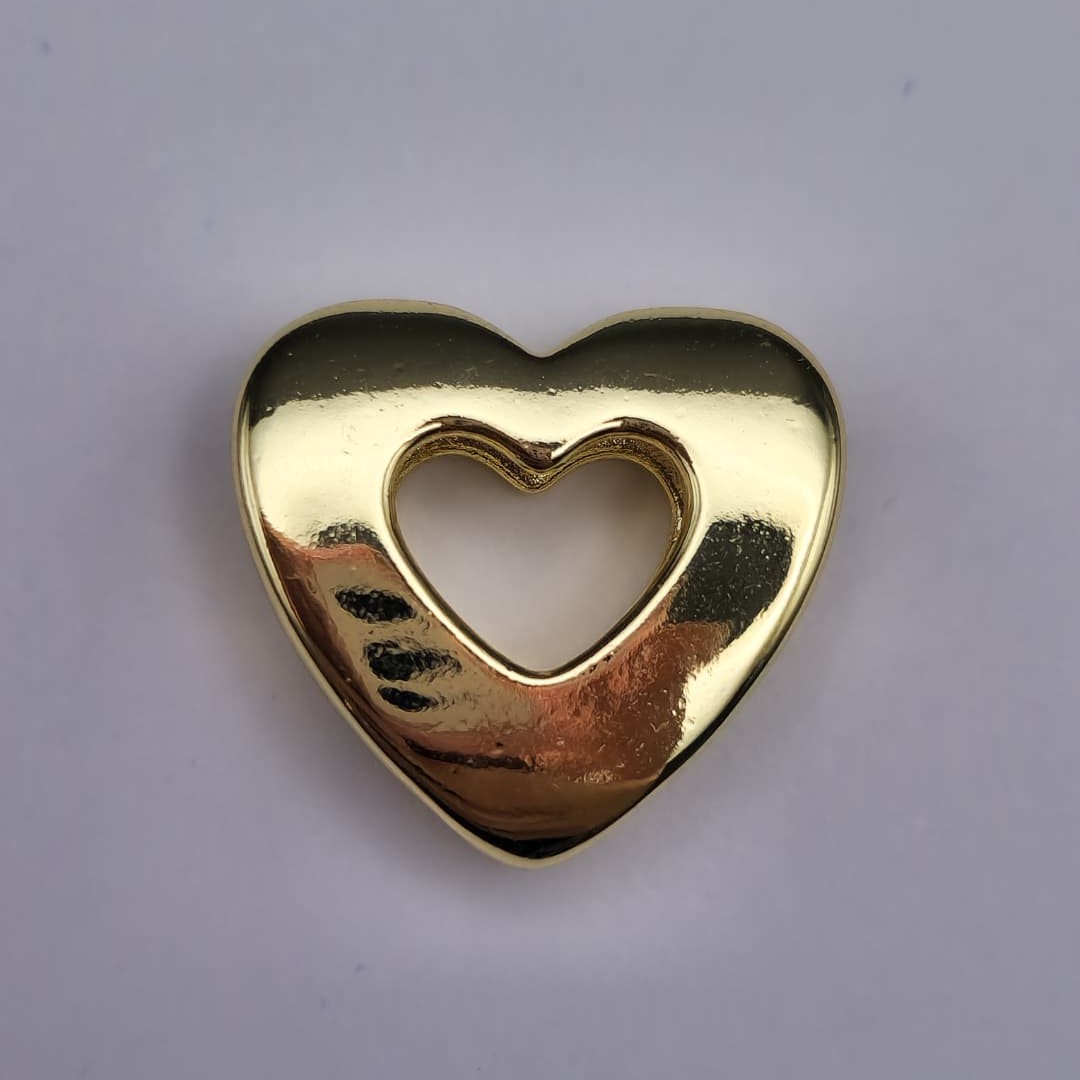 ORO CHINO PASADOR CORAZON HUECO