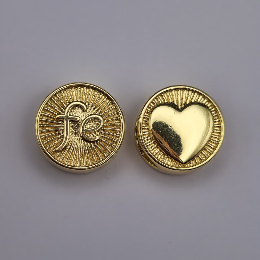 ORO CHINO PASADOR FE CON CORAZON