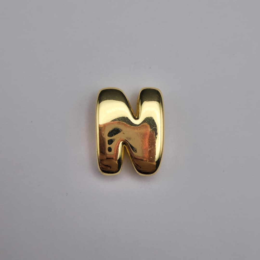 ORO CHINO PASADOR LETRA N