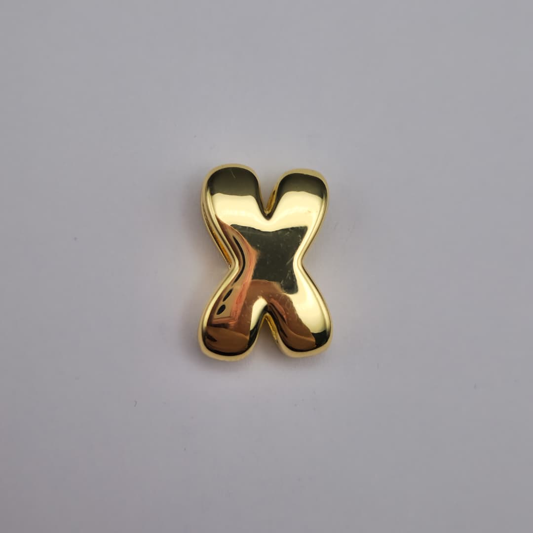 ORO CHINO PASADOR LETRA X